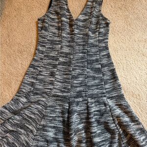 Banana Republic Black and Gray Midi Dress